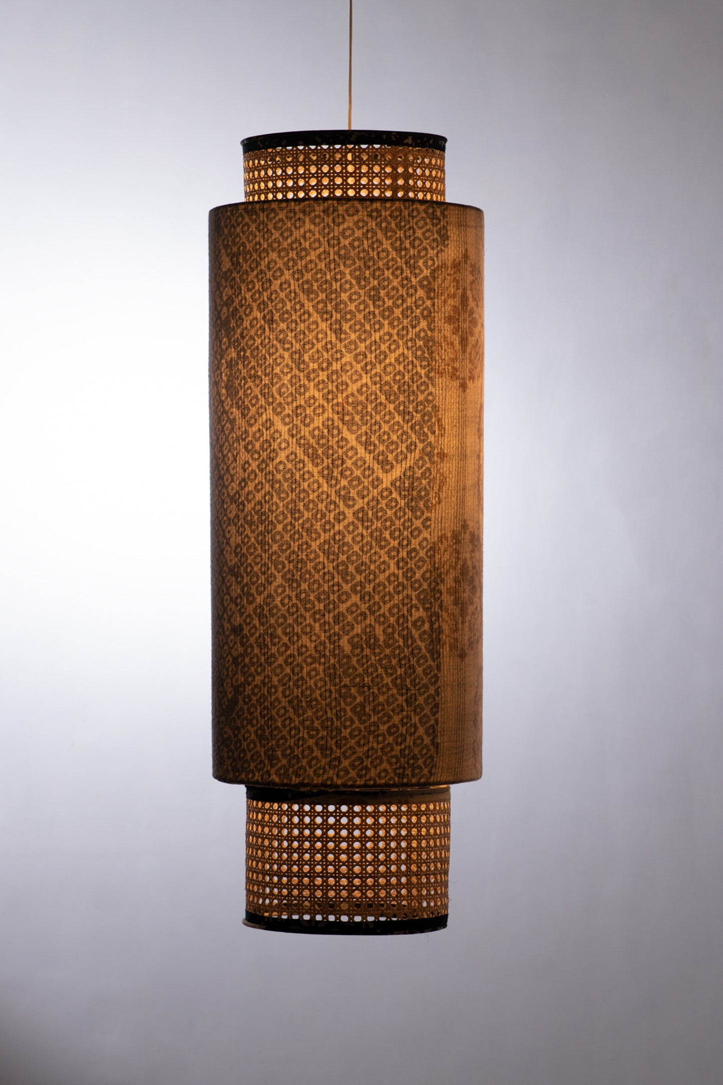 Gray Kimono Kantha Hanging Bedroom lamp