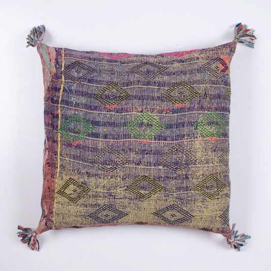 VINTAGE RIBBED KANTHA PILLOW X-LARGE