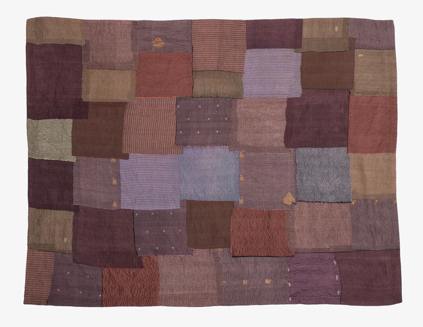 Ombre with Fray Handmade Vintage Kantha Throw - Chocolate