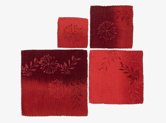 VINTAGE FRAY PATCH & OMBRE KANTHA COASTERS (SET OF 2)